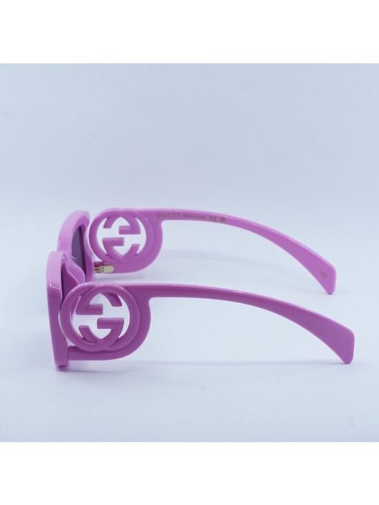 Gucci GG1325S 006 Sunglasses Pink Rectangle Frame, Grey Lenses main image 4